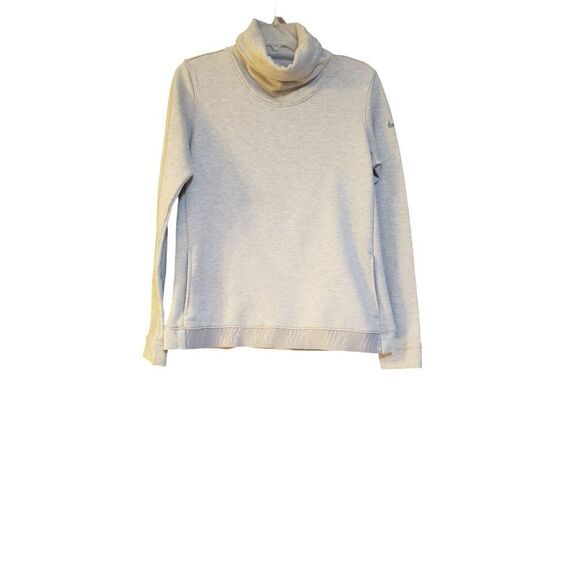 Nike DRI Fit Womens Size Medium Pullover Turtleneck Sweatshirt With Pockets Gray - Picture 1 of 16
